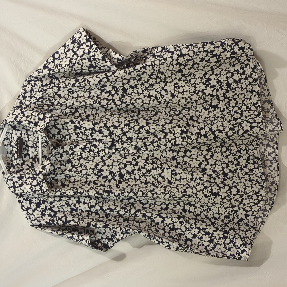 Lane Bryant | Black White Graphic Floral Print Loose Hip Length Top | 16